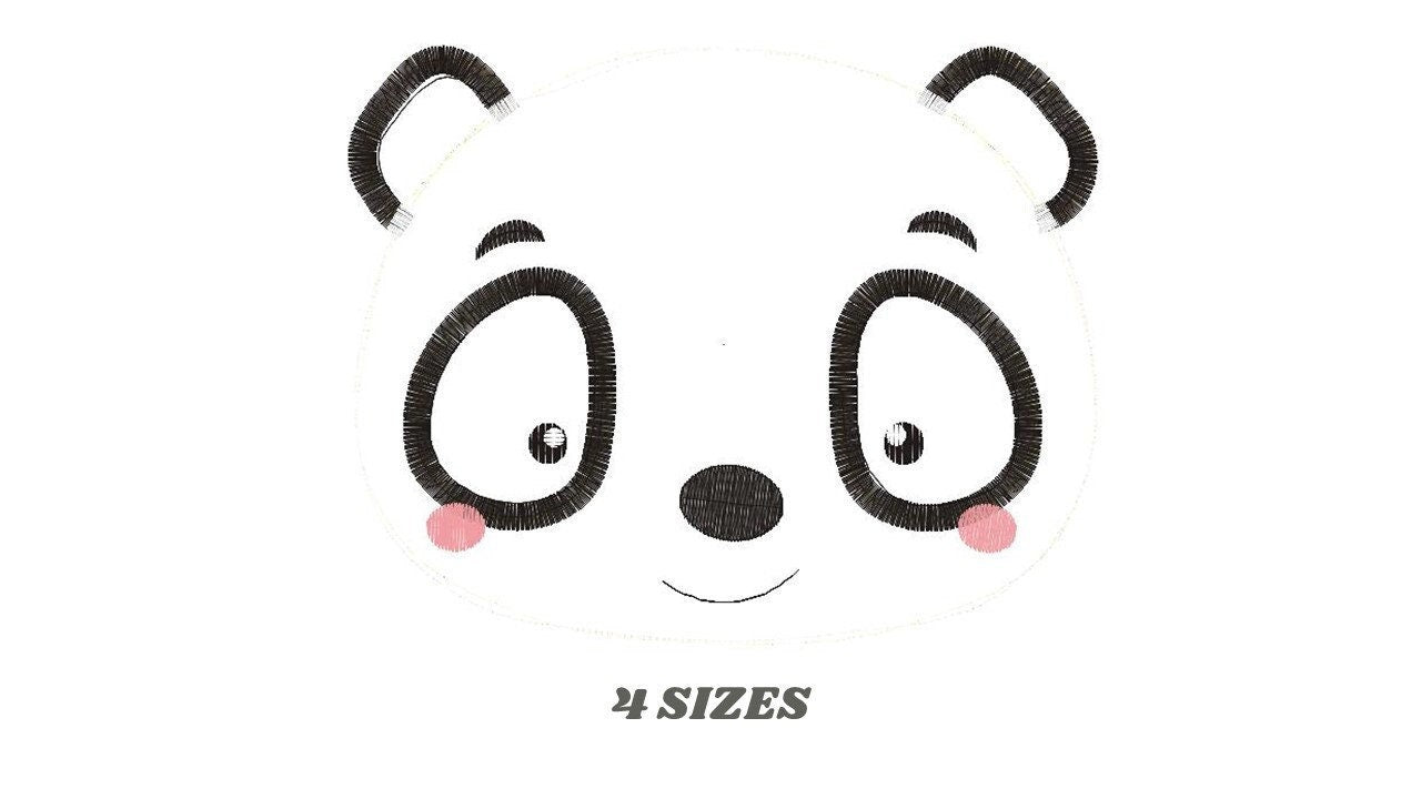 Panda embroidery design - Animal embroidery designs machine embroidery pattern - Baby boy embroidery file - Face Panda applique design