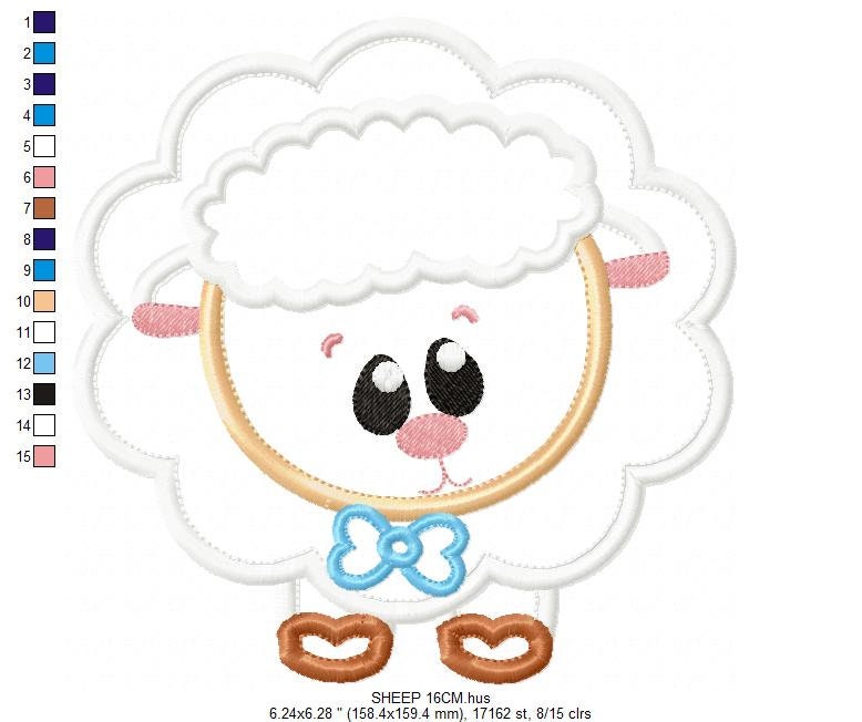 Sheep embroidery design - Lamb embroidery designs machine embroidery pattern - Baby boy embroidery file - newborn sheep applique embroidery - Marcia Embroidery