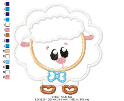 Sheep embroidery design - Lamb embroidery designs machine embroidery pattern - Baby boy embroidery file - newborn sheep applique embroidery - Marcia Embroidery