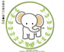 Load image into Gallery viewer, Elephant embroidery designs - Safari embroidery design machine embroidery pattern - Animal embroidery file - Tag Elephant applique frame pes
