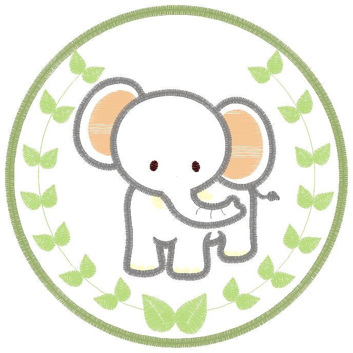 Elephant embroidery designs - Safari embroidery design machine embroidery pattern - Animal embroidery file - Tag Elephant applique frame pes Marcia Embroidery