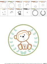 Load image into Gallery viewer, Monkey embroidery designs - Safari embroidery design machine embroidery pattern - Animal embroidery file - Tag Monkey applique frame pes jef
