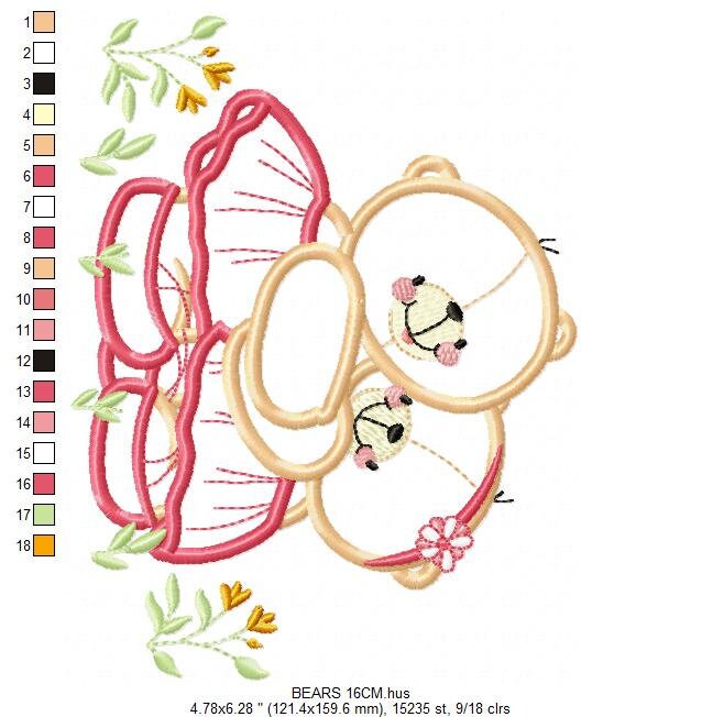 Bear embroidery designs - Mama bear embroidery design machine embroidery pattern - Baby Girl embroidery file - instant digital download Marcia Embroidery