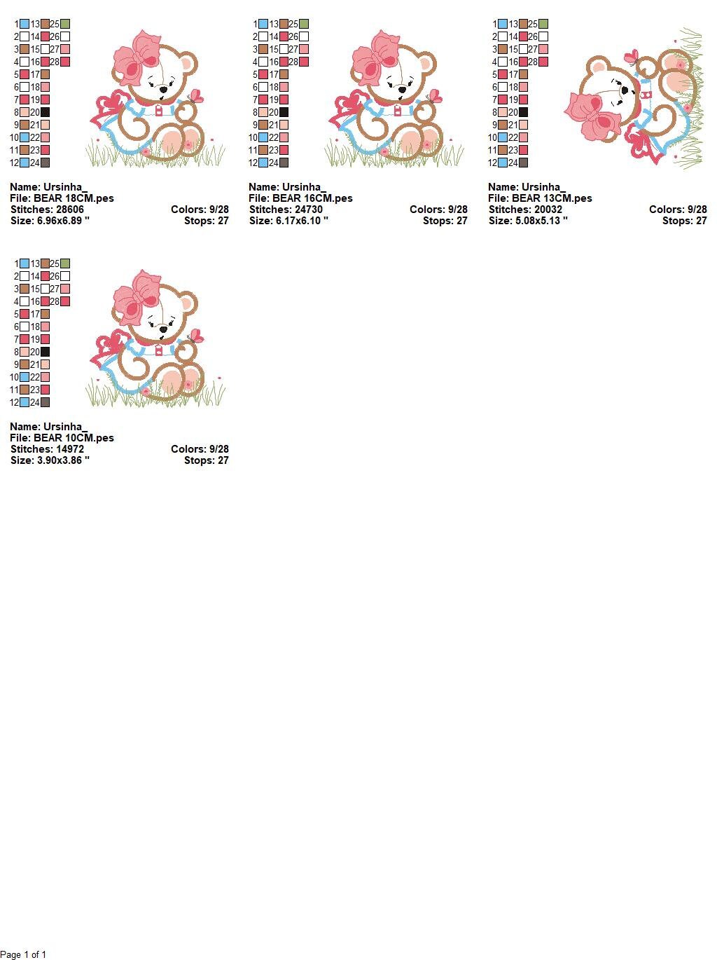 Bear embroidery designs - Baby girl embroidery design machine embroidery pattern - Female Bear with lace and dress embroidery file pes jef Marcia Embroidery