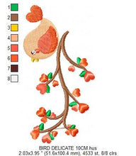 Load image into Gallery viewer, Bird embroidery designs - Baby girl embroidery design machine embroidery pattern - instant download - Bird on the branch embroidery file
