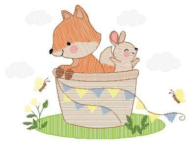 Fox embroidery designs - Red Fox embroidery design machine embroidery pattern - Animal embroidery file - Rabbit Bunny baby pes jef vp3 hus