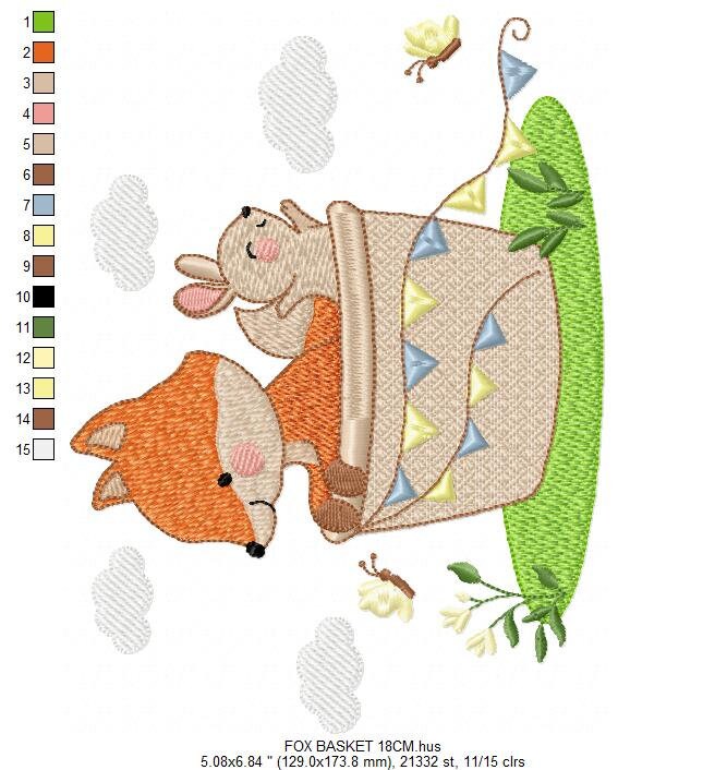 Fox embroidery designs - Red Fox embroidery design machine embroidery pattern - Animal embroidery file - Rabbit Bunny baby pes jef vp3 hus