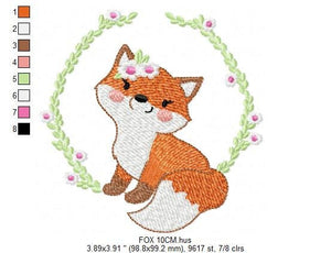 Fox embroidery designs - Red Fox embroidery design machine embroidery pattern - Animal embroidery file - Corgi dog frame pes jef vp3 hus