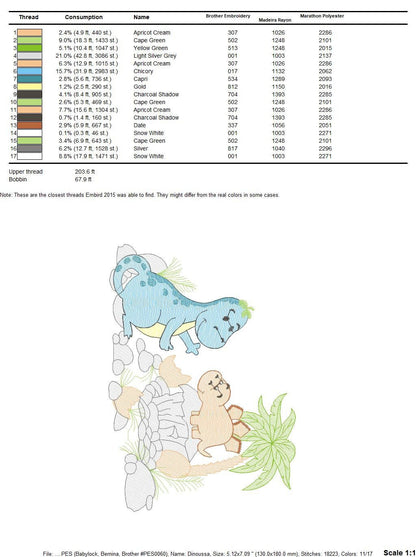 Dinosaur embroidery designs - Dino embroidery design machine embroidery pattern - instant download - Baby boy embroidery file download Marcia Embroidery