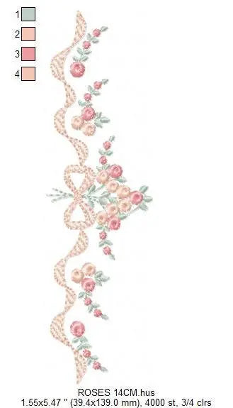 Flowers embroidery designs - Roses embroidery design machine embroidery pattern - entwined roses embroidery file - instant download towel Marcia Embroidery