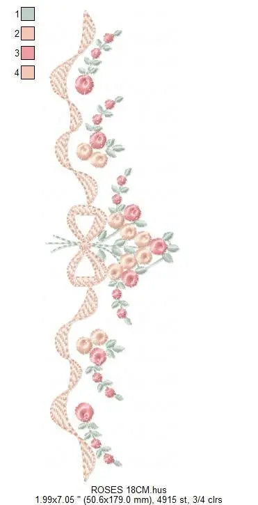 Flowers embroidery designs - Roses embroidery design machine embroidery pattern - entwined roses embroidery file - instant download towel Marcia Embroidery