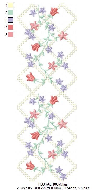 Flowers embroidery designs - Roses embroidery design machine embroidery pattern - Tulips embroidery file - instant download towel pes jef Marcia Embroidery