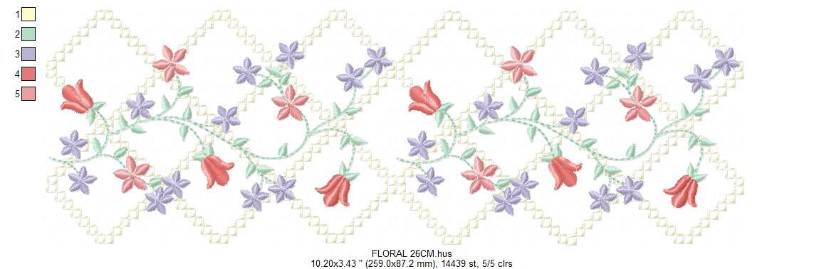 Flowers embroidery designs - Roses embroidery design machine embroidery pattern - Tulips embroidery file - instant download towel pes jef Marcia Embroidery