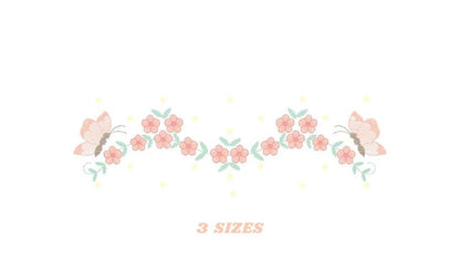 Flowers embroidery designs - Roses embroidery design machine embroidery pattern - Butterflies embroidery file - instant download towel pes Marcia Embroidery