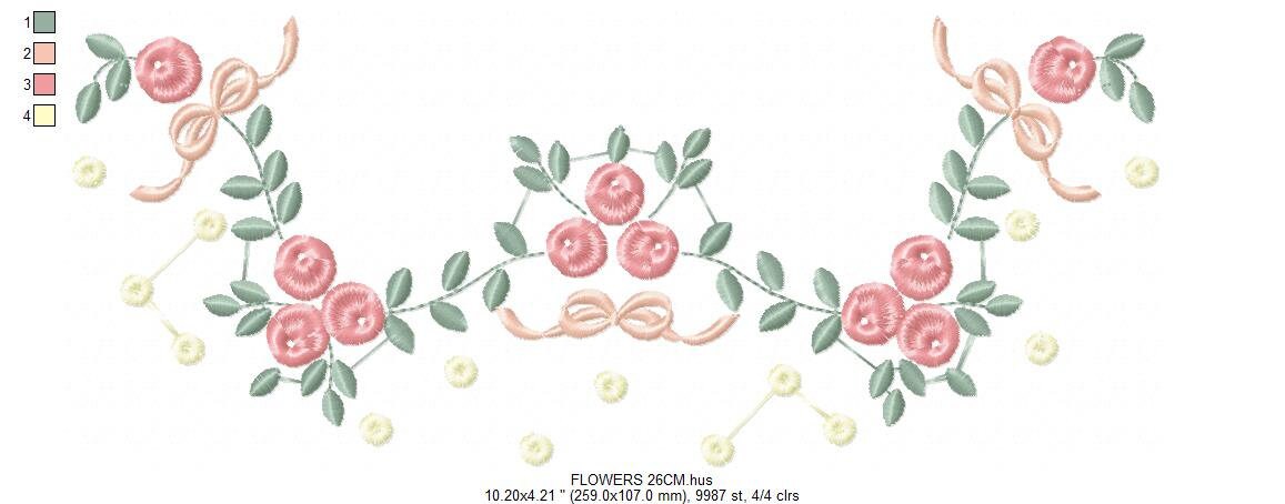 Flowers embroidery designs - Roses embroidery design machine embroidery pattern - entwined roses embroidery file - instant download towel Marcia Embroidery