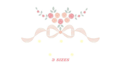 Lace with flowers embroidery designs - Flower Bouquet embroidery design machine embroidery pattern - Baby girl embroidery download pes jef