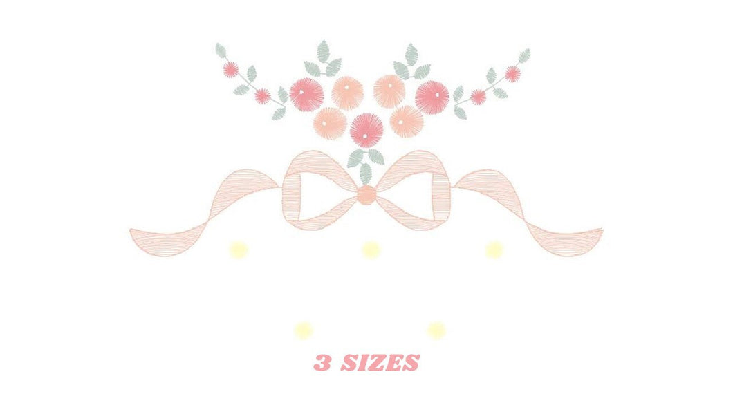 Lace with flowers embroidery designs - Flower Bouquet embroidery design machine embroidery pattern - Baby girl embroidery download pes jef