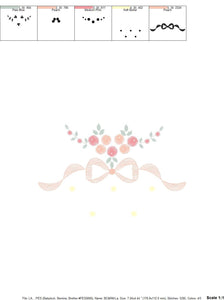 Lace with flowers embroidery designs - Flower Bouquet embroidery design machine embroidery pattern - Baby girl embroidery download pes jef