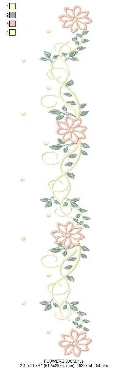 Flowers embroidery designs - Roses embroidery design machine embroidery pattern - entwined roses embroidery file Marcia Embroidery