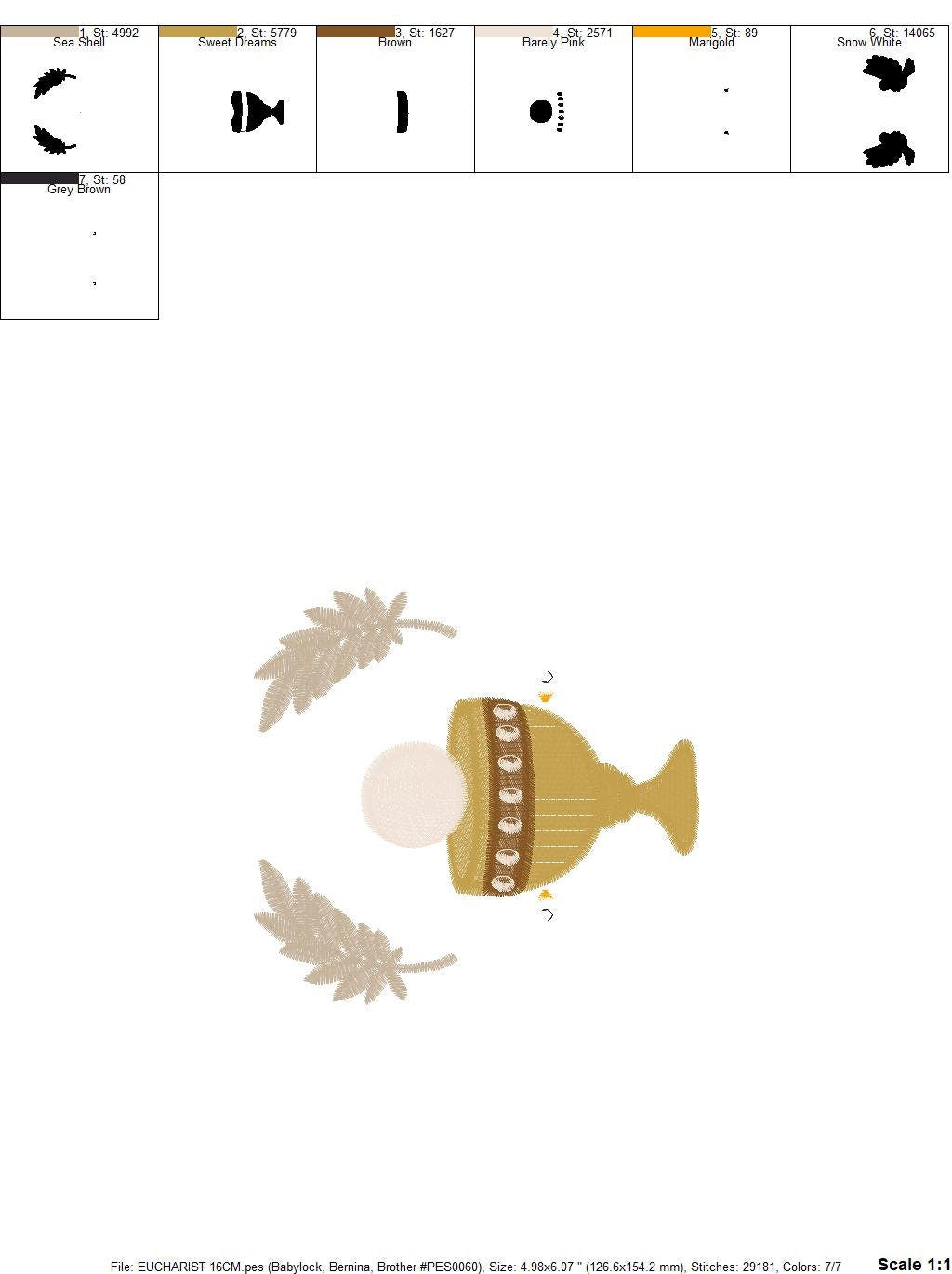 Chalice embroidery designs - Communion embroidery design machine embroidery pattern - Catholic embroidery file - Doves Bread Wheat church Marcia Embroidery
