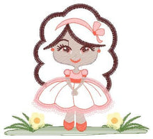 Laden Sie das Bild in den Galerie-Viewer, Long Hair Girl embroidery designs - Princess embroidery design machine embroidery pattern - Girl with flowers embroidery - Girl applique
