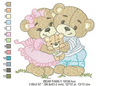 Bear embroidery designs - Family embroidery design machine embroidery pattern - Bear family embroidery file - Baby boy embroidery download Marcia Embroidery