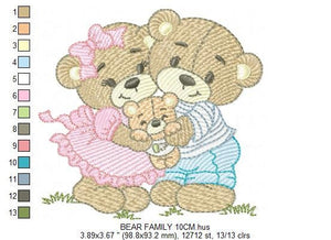 Bear embroidery designs - Family embroidery design machine embroidery pattern - Bear family embroidery file - Baby boy embroidery download