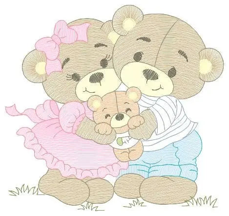 Bear embroidery designs - Family embroidery design machine embroidery pattern - Bear family embroidery file - Baby boy embroidery download Marcia Embroidery