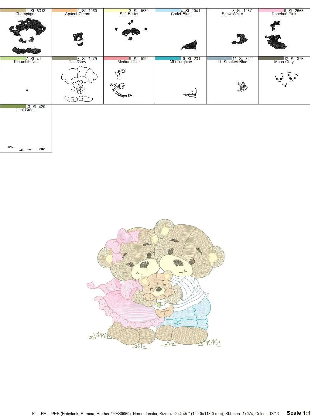 Bear embroidery designs - Family embroidery design machine embroidery pattern - Bear family embroidery file - Baby boy embroidery download Marcia Embroidery