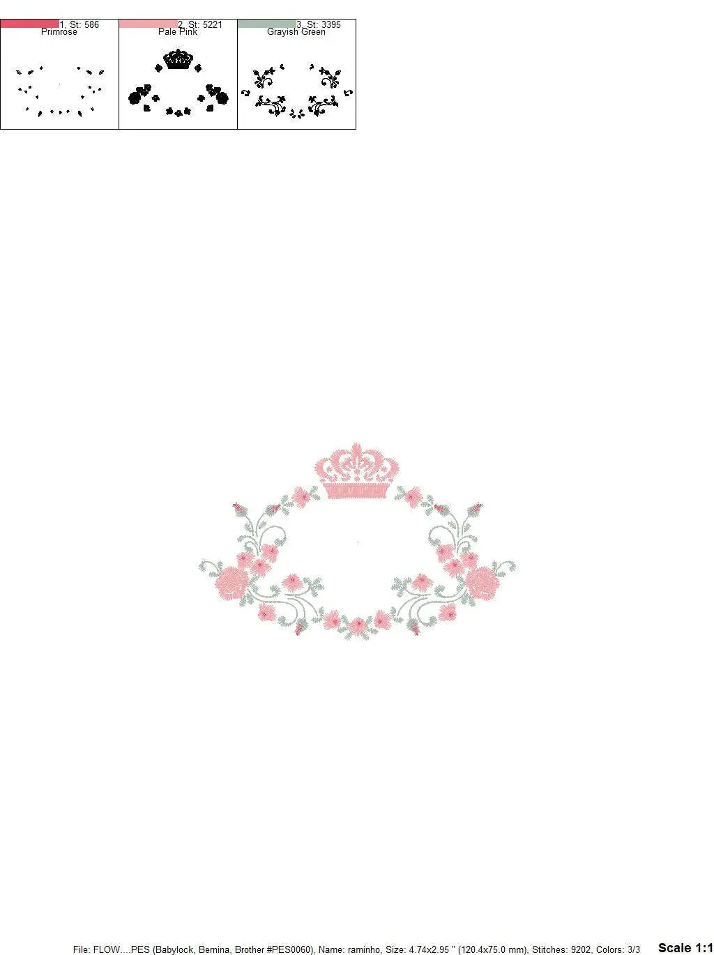 Crown embroidery designs - Laurel Wreath with Crown embroidery design machine embroidery pattern - Flowers embroidery file crown design PES Marcia Embroidery