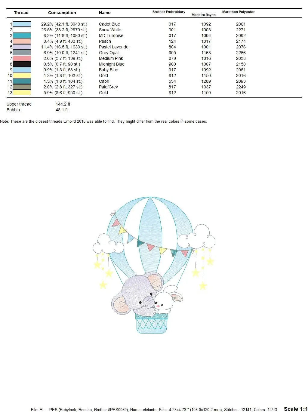 Elephant embroidery designs - Hot air balloon embroidery design machine embroidery pattern - Safari embroidery file - lnstant download pes Marcia Embroidery