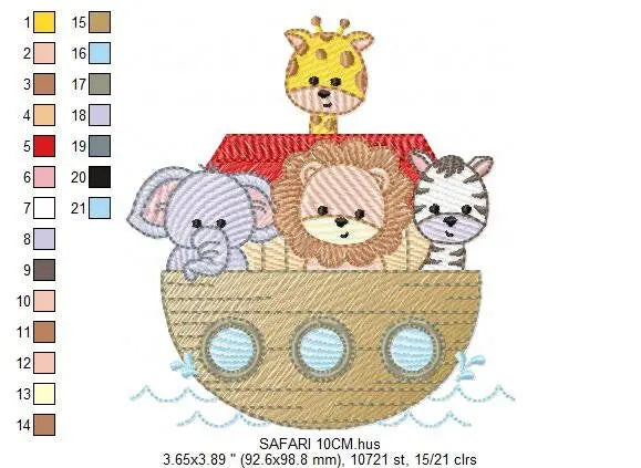 Noah's Ark embroidery designs - Ark of Noah embroidery design machine embroidery pattern - Kid embroidery file - boy embroidery download Marcia Embroidery