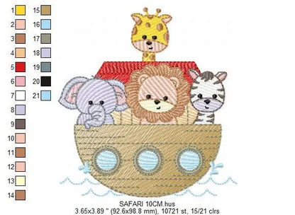 Noah's Ark embroidery designs - Ark of Noah embroidery design machine embroidery pattern - Kid embroidery file - boy embroidery download Marcia Embroidery