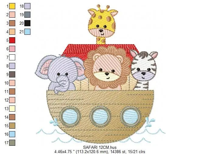 Noah's Ark embroidery designs - Ark of Noah embroidery design machine embroidery pattern - Kid embroidery file - boy embroidery download Marcia Embroidery