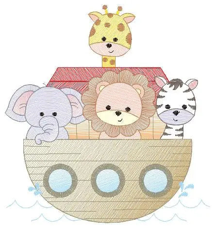 Noah's Ark embroidery designs - Ark of Noah embroidery design machine embroidery pattern - Kid embroidery file - boy embroidery download Marcia Embroidery