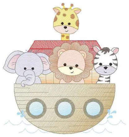 Noah's Ark embroidery designs - Ark of Noah embroidery design machine embroidery pattern - Kid embroidery file - boy embroidery download Marcia Embroidery