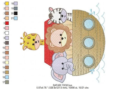 Noah's Ark embroidery designs - Ark of Noah embroidery design machine embroidery pattern - Kid embroidery file - boy embroidery download Marcia Embroidery