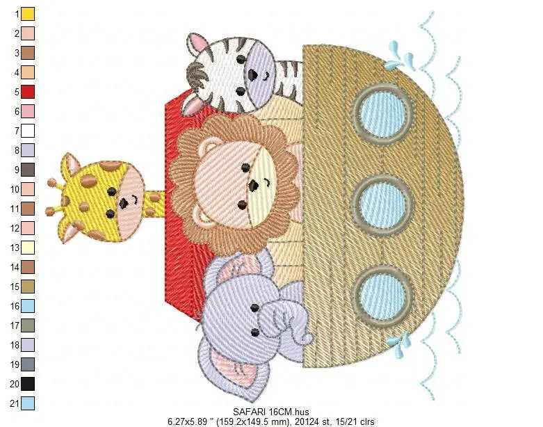 Noah's Ark embroidery designs - Ark of Noah embroidery design machine embroidery pattern - Kid embroidery file - boy embroidery download Marcia Embroidery