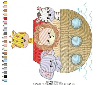 Noah's Ark embroidery designs - Ark of Noah embroidery design machine embroidery pattern - Kid embroidery file - boy embroidery download Marcia Embroidery