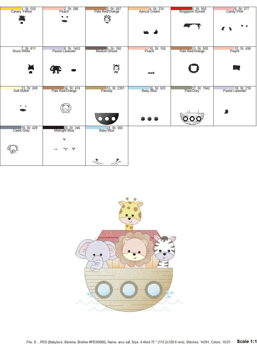 Noah's Ark embroidery designs - Ark of Noah embroidery design machine embroidery pattern - Kid embroidery file - boy embroidery download Marcia Embroidery