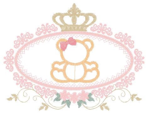 Bear embroidery designs - Teddy embroidery design machine embroidery pattern - Baby Girl embroidery file - instant download bear in a frame