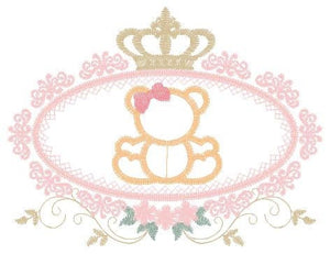 Bear embroidery designs - Teddy embroidery design machine embroidery pattern - Baby Girl embroidery file - instant download bear in a frame