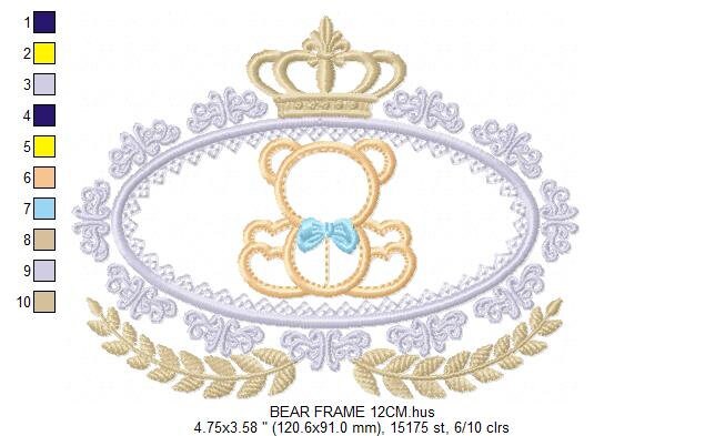 Bear embroidery designs - Laurel embroidery design machine embroidery pattern - Bear wreath embroidery bear design - newborn nursery deco - Marcia Embroidery