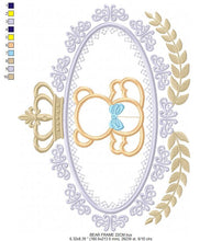 Carica l&#39;immagine nel visualizzatore di Gallery, Bear embroidery designs - Laurel embroidery design machine embroidery pattern - Bear wreath embroidery bear design - newborn nursery deco
