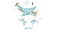 Load image into Gallery viewer, Plane embroidery designs - Airplane embroidery design machine embroidery pattern - Sky Stars Flags Baby boy file -  instant download pes jef
