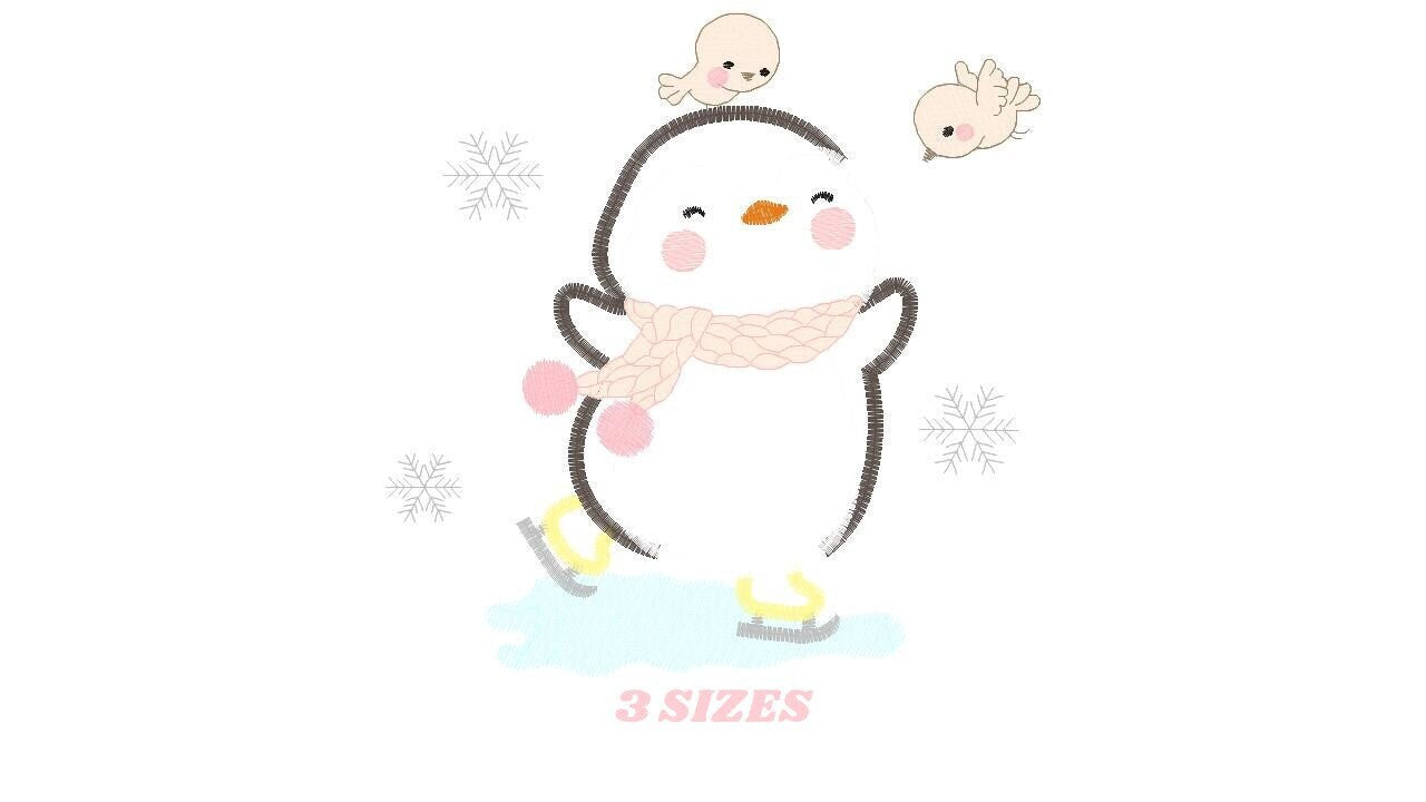 Penguin embroidery design - Animal embroidery designs machine embroidery pattern - Baby boy embroidery file - instant download Winter Cold Marcia Embroidery