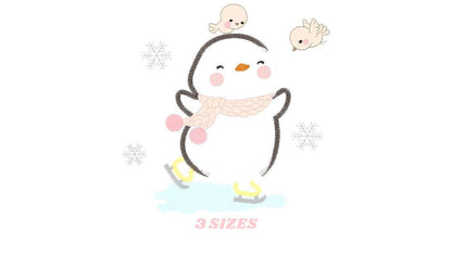 Penguin embroidery design - Animal embroidery designs machine embroidery pattern - Baby boy embroidery file - instant download Winter Cold Marcia Embroidery