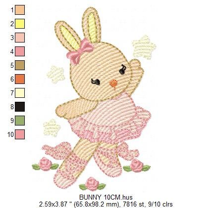 Bunny Ballerina embroidery design - Rabbit Ballet dancer machine embroidery pattern - Animal Ballerina file - Instant download pes jef vip