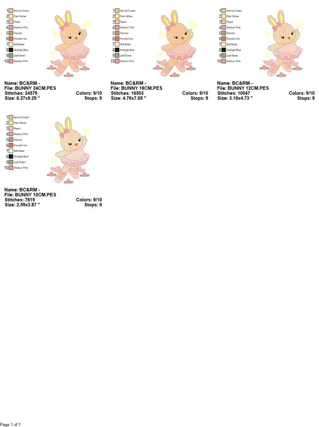 Bunny Ballerina embroidery design - Rabbit Ballet dancer machine embroidery pattern - Animal Ballerina file - Instant download pes jef vip