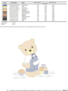 Bear with toys embroidery designs - Bear embroidery design machine embroidery pattern - Baby boy embroidery file - instant download train